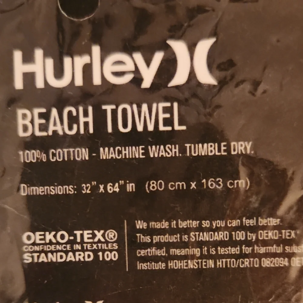 Hurley Vibrant Red and White Towel